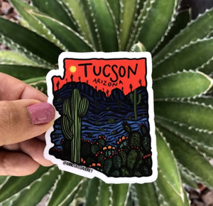 Red AZ Outline Tucson Sticker