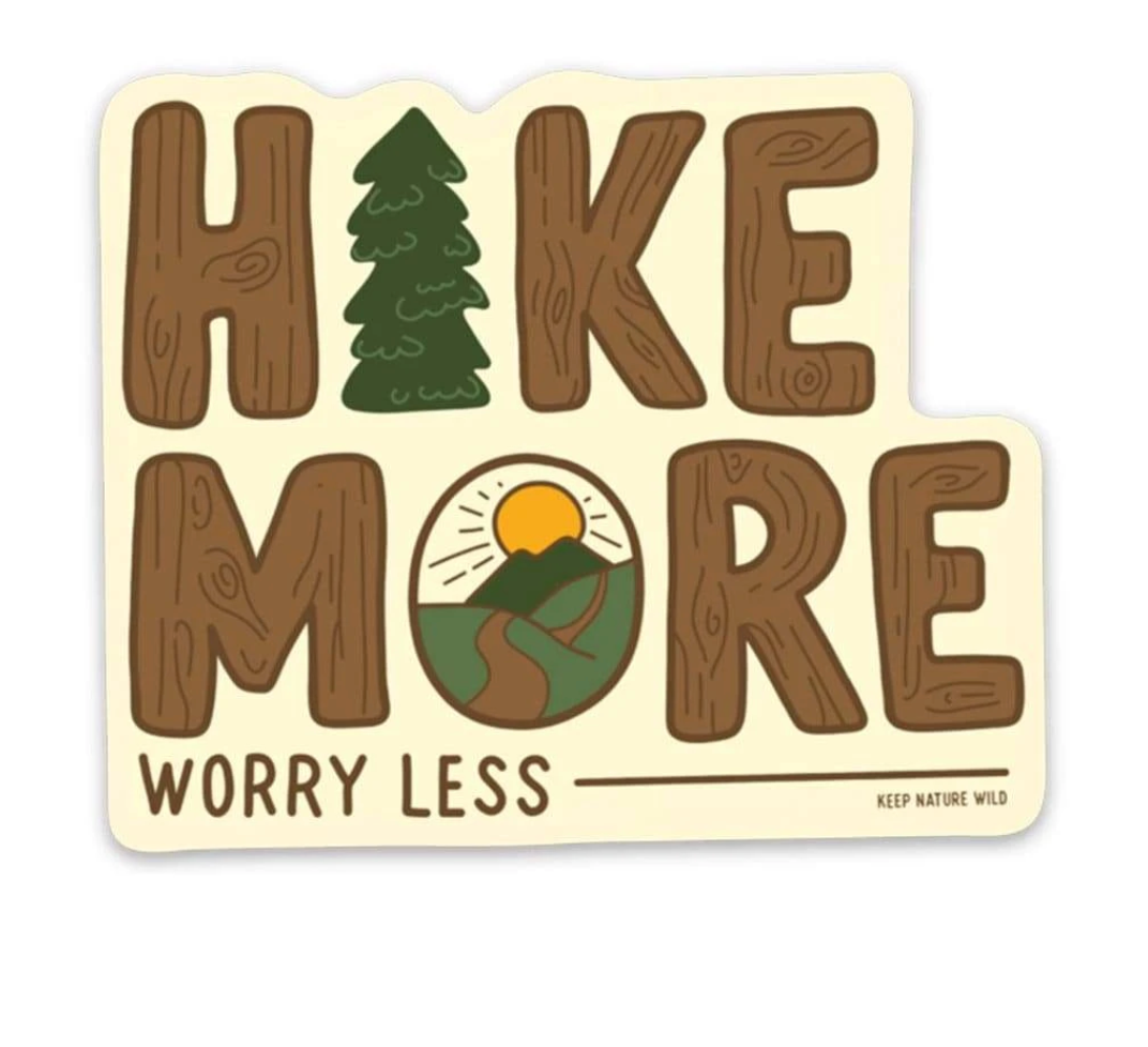 Hike More Worry Less Sticker