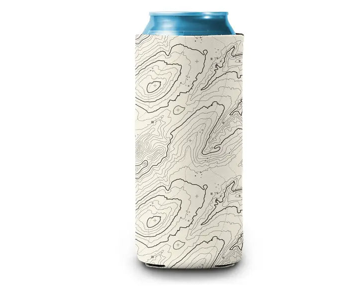 Topo Map Slim Can Cooler