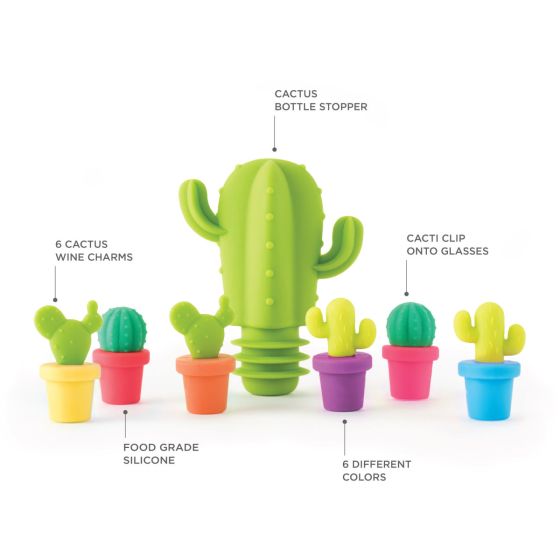Cactus Stopper and Charm Set
