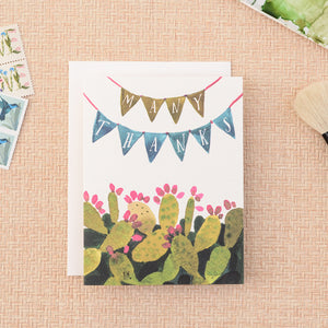 Cactus Pennant Thanks Greeting Card | Box Set