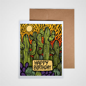 Happy Birthday Saguaros Greeting Card