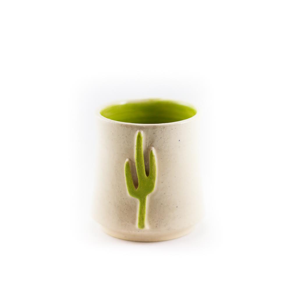 Saguaro White Shot Glass