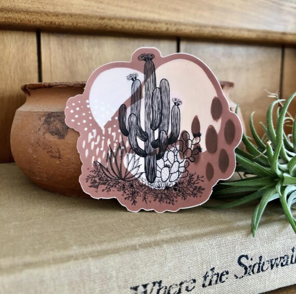 Minimal Desert Cactus Sticker
