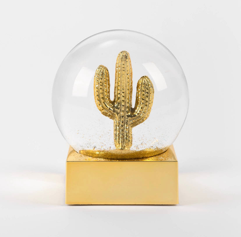 Gold Cactus Snow Globe