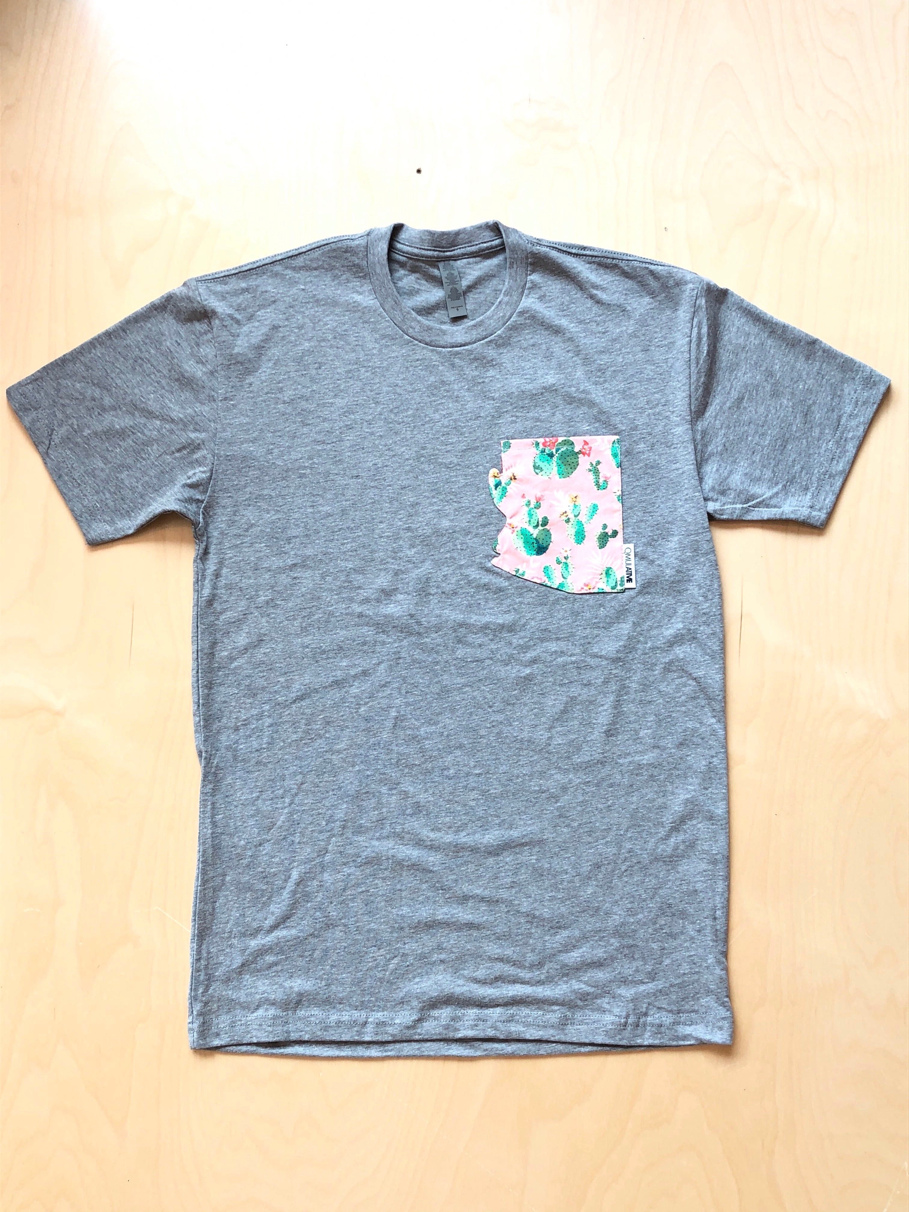 AZ Pocket Tee | Pink Cactus