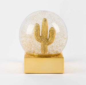 Gold Cactus Snow Globe