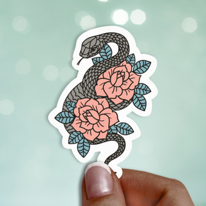 Snake and Roses Sticker