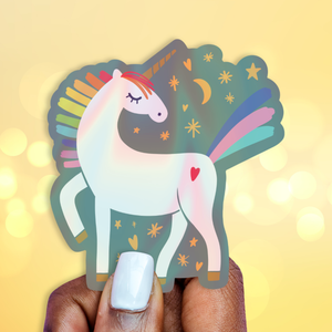 Unicorn Sparkles Holographic Sticker