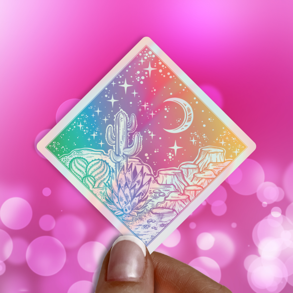 Cosmic Desert Holographic Sticker